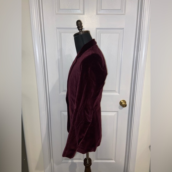 Rafaella Women’s Burgundy Velvet Blazer size 6 business casual 100% cotton - Picture 2 of 7